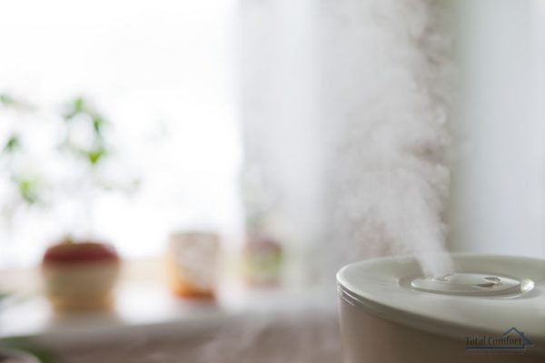 Humidifier spreading mist into room